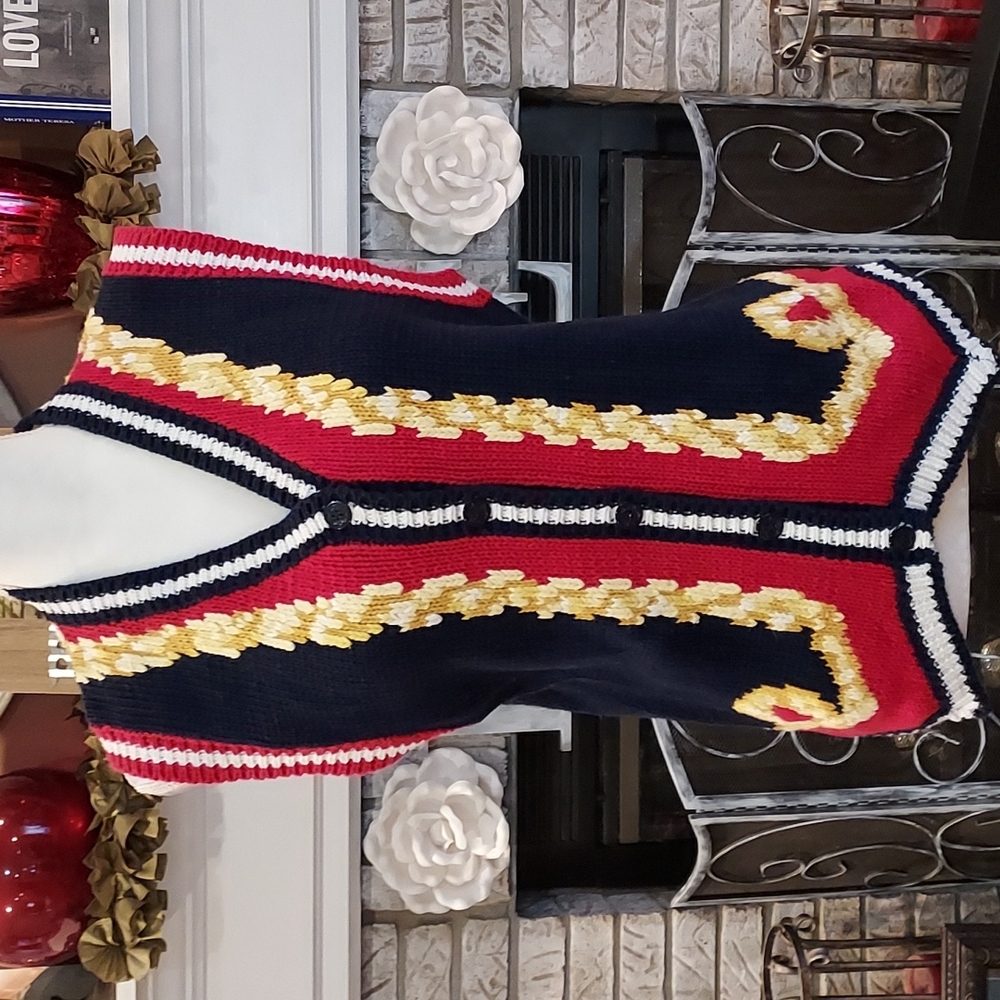 Birch Bros. Knit Button Front Vest, Size S